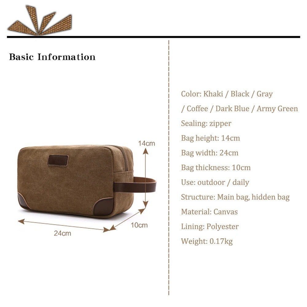 Mens Toiletry Bag Hanging Dopp Kit Canvas Shaving Bag Large Capacity for Travel