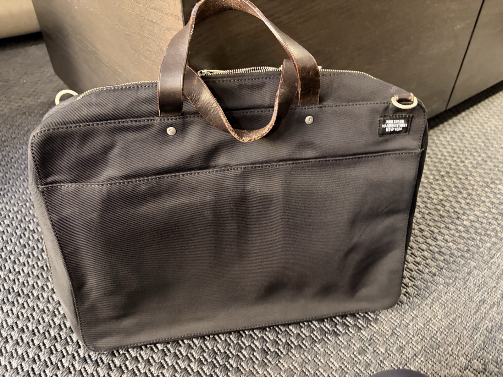 Jack Spade Warren Street New York Slim Briefcase – Black Nylon w/ Leather Trim