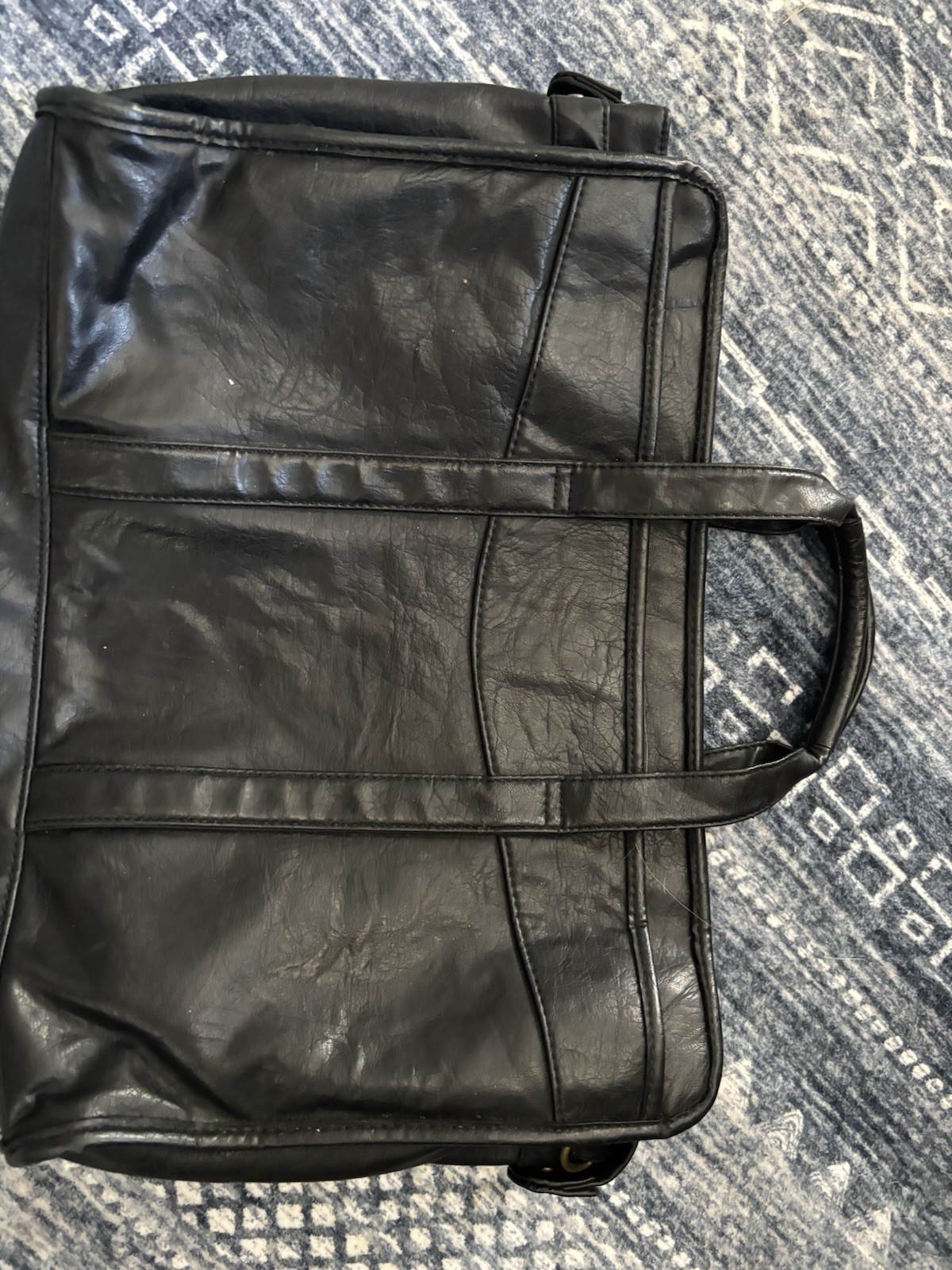 Black Men’s Large Briefcase/Document Case Zip Top Handle Pockets Lined