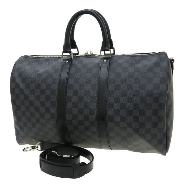 LOUIS VUITTON Keepall Bandouliere Bag Damier Graphite Black N41418 #2615
