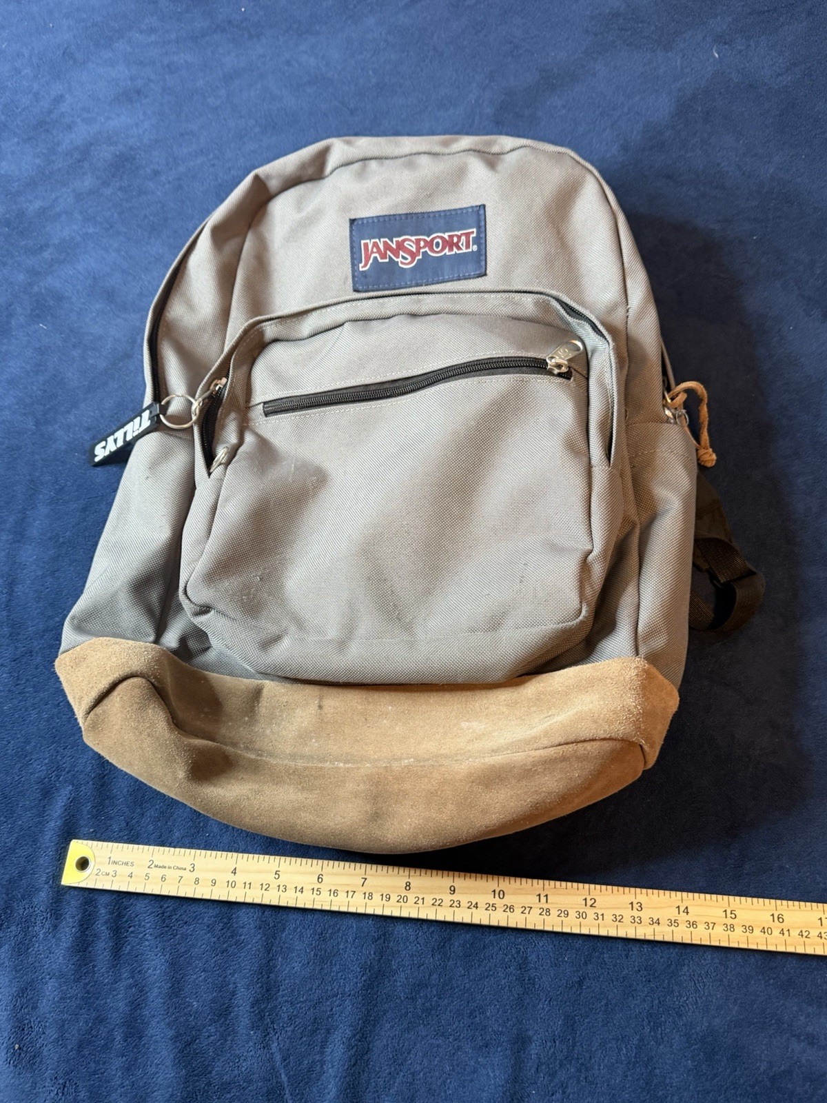 Jansport Right Pack Backpack Gray Suede Bottom (See Photos)