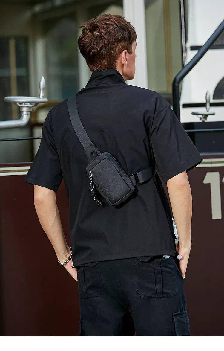 Men’s Shoulder Bag Oxford Chest Bag Sling Crossbody Bag Casual Travel Phone Bag