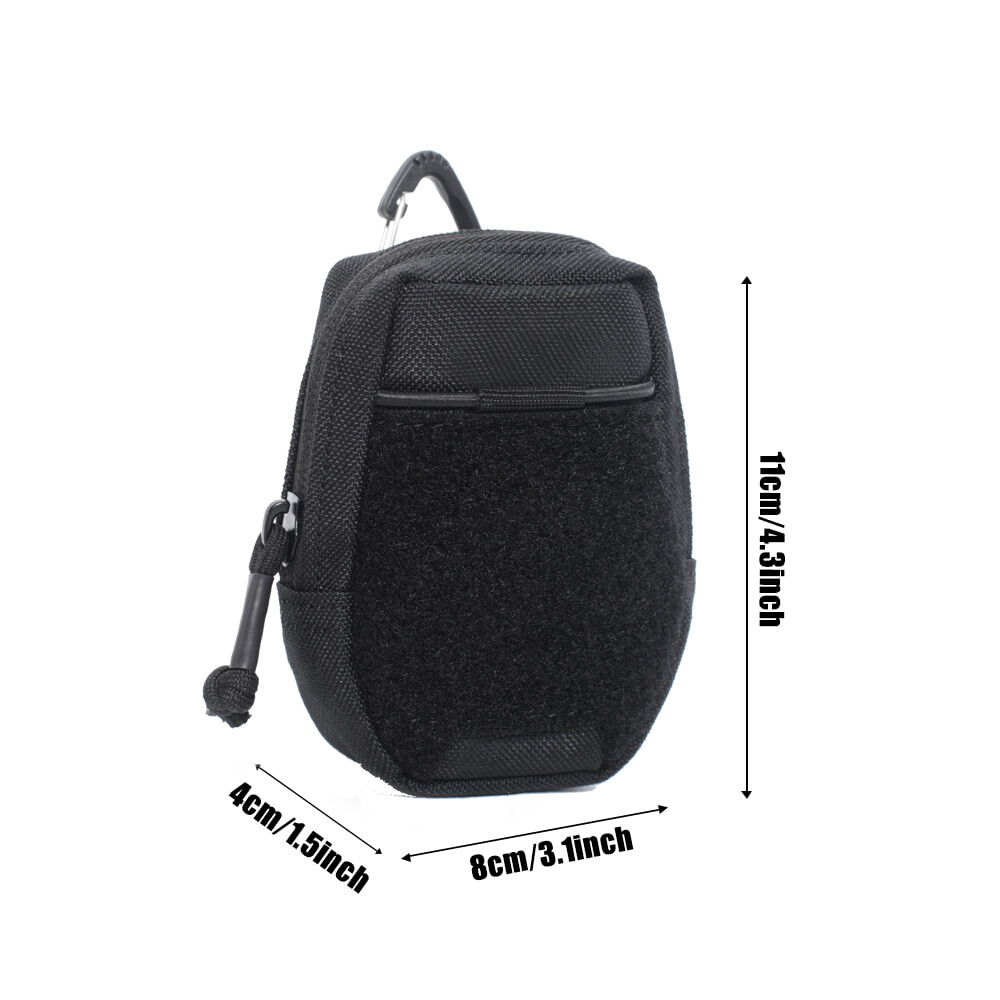 Tactical Wallet Molle Pouch Outdoor Nylon EDC Key Holder Bag Zipper Waist Pouch