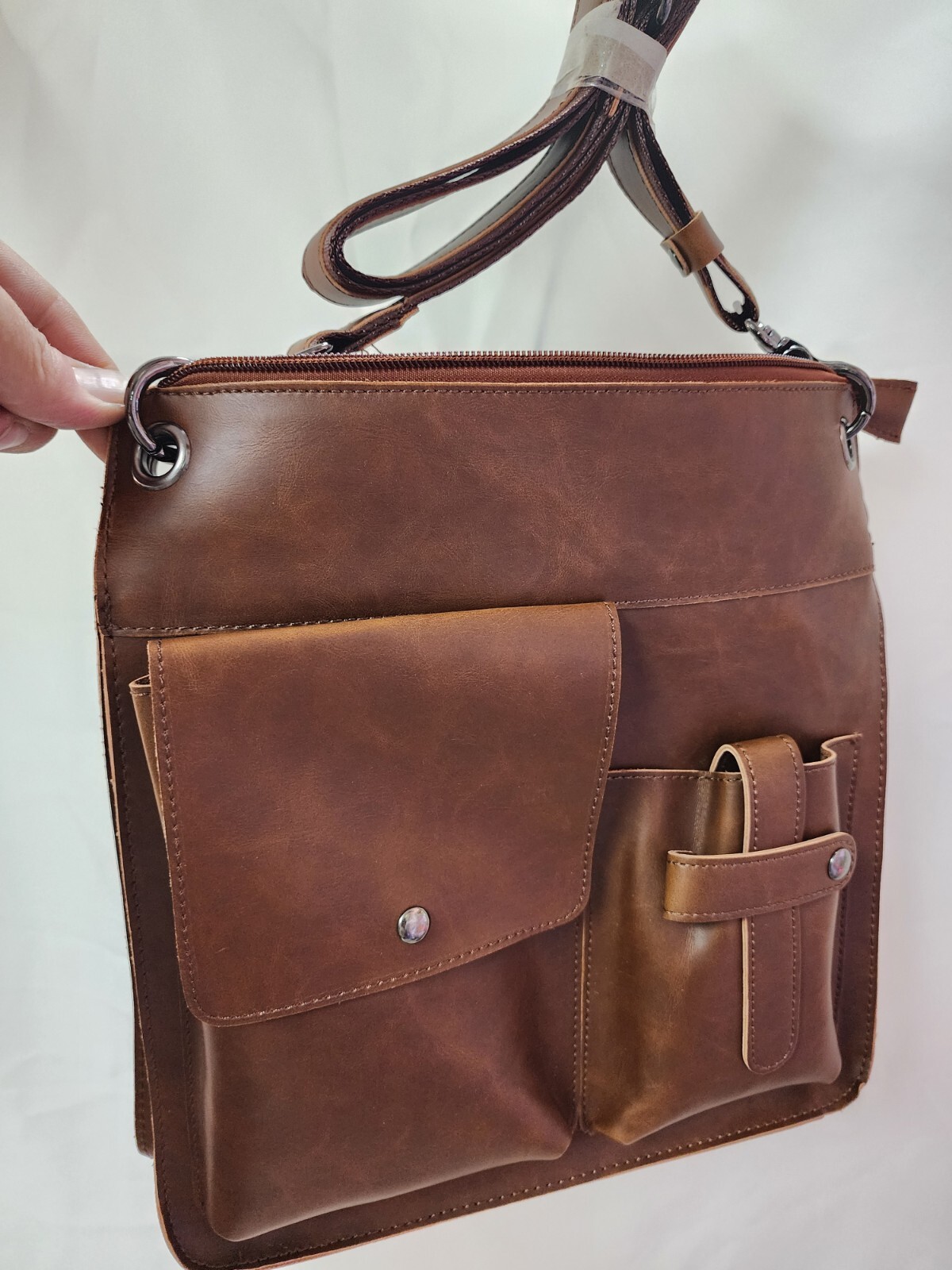 CoCopeaunt Tilorraine Men Bag Leather Single Shoulder Messenger Leisure Bag,Brwn