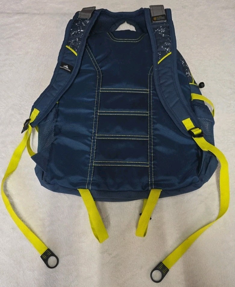 High Sierra Blue Yellow Backpack School Travel Bag Bookbag