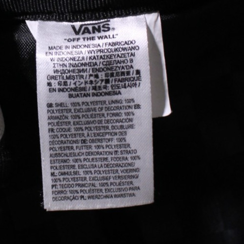 Vans Off the Wall Backpack Black White Book Bag College Checkerboard 19x12x7