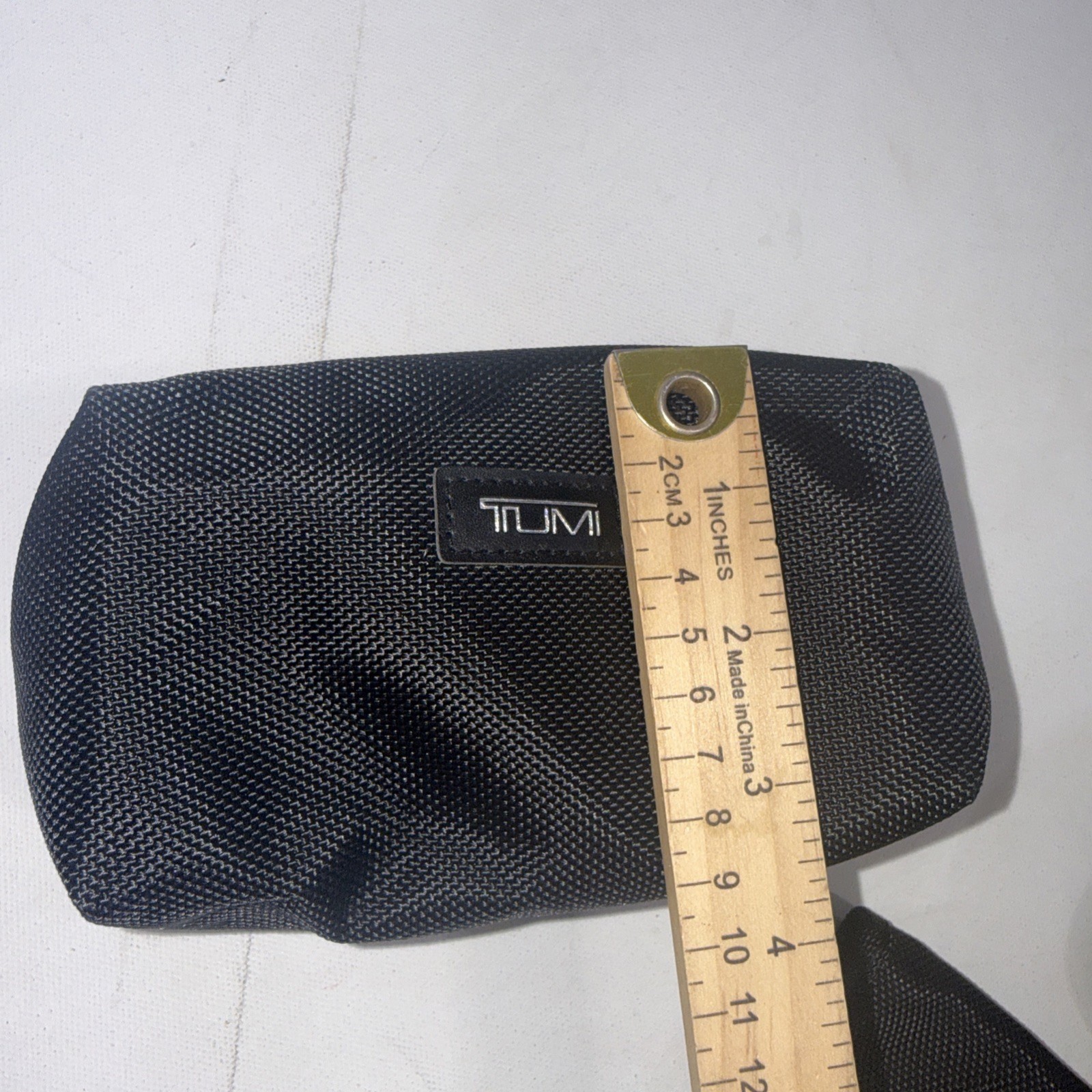 Tumi Delta Accessory Pouch Bag Zip Case Black Makeup Toiletry Travel & Eye Mask
