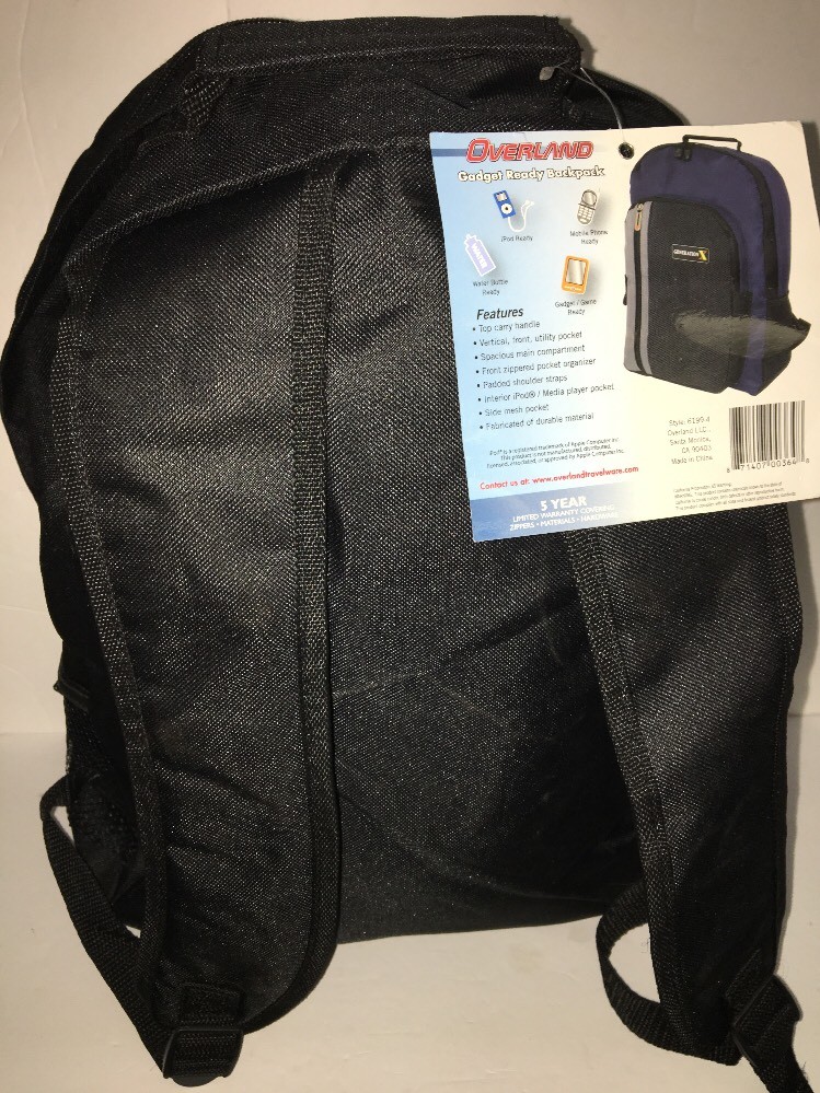 OVERLAND GENERATION X BLACK BACK PACK BRAND NEW WITH TAGS GADGET READY BACKPACK
