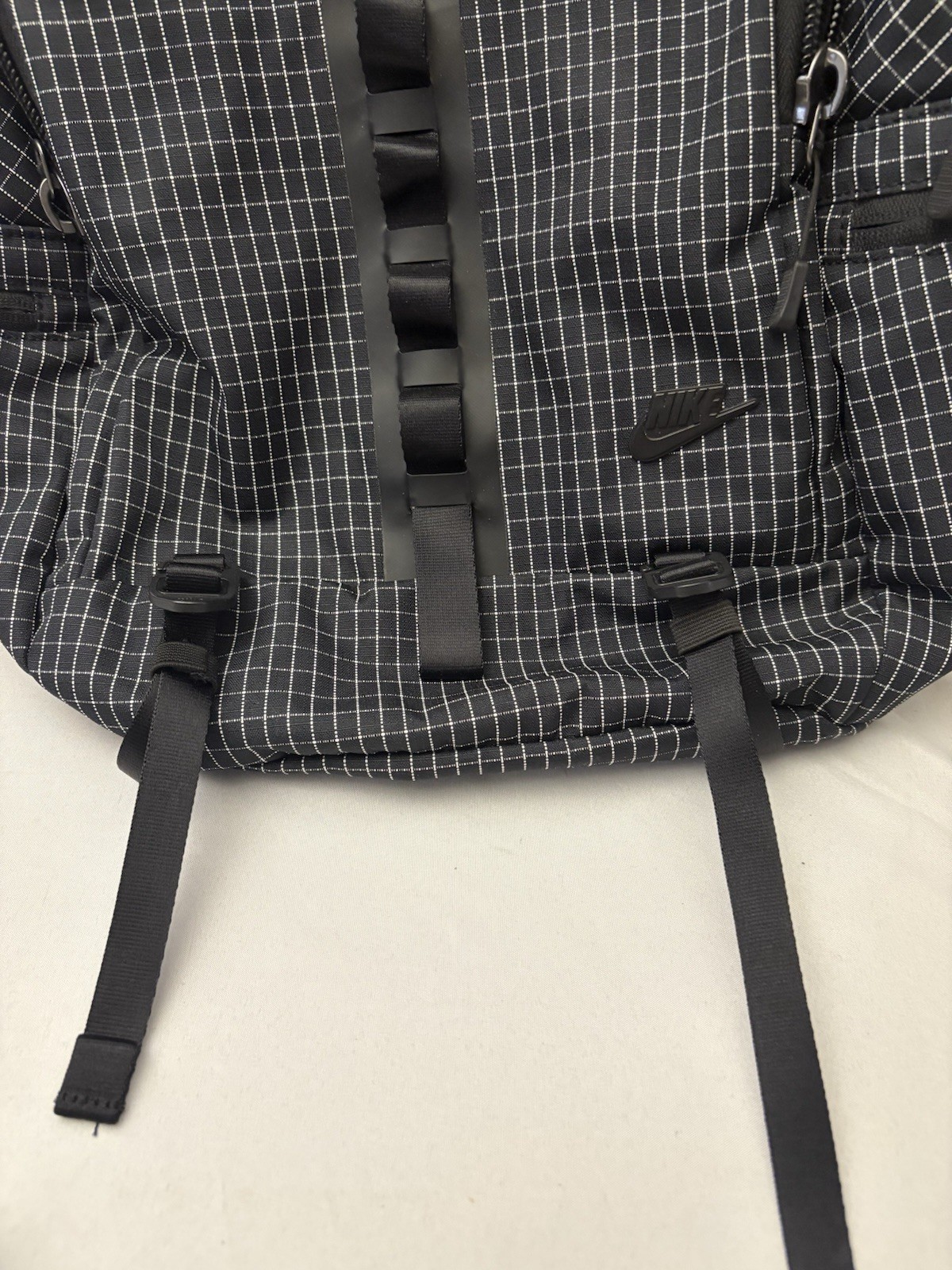 Nike Authentic Black And White Pattern Zip Backpack