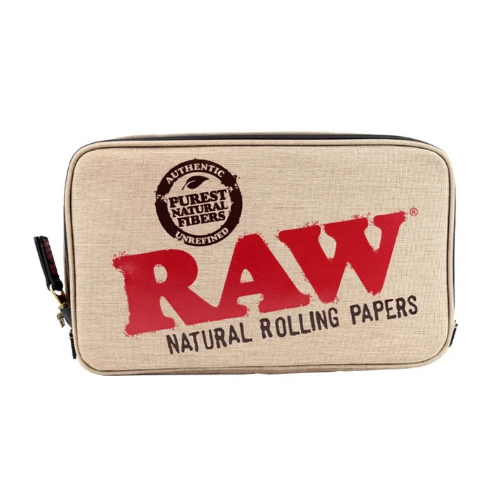 RAW SMELL PROOF SMOKERS POUCH WITH INNER REMOVABLE POUCH (LARGE – QUARTER POUND)