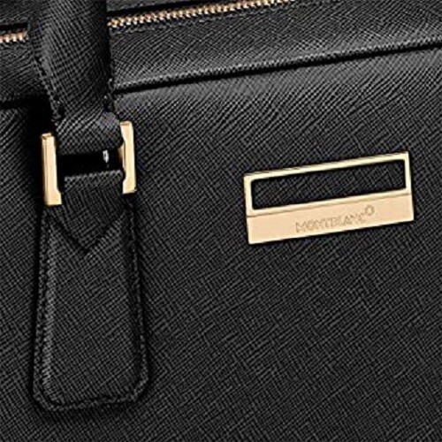 MONTBLANC BLACK SAFFIANO CALFSKIN SARTORIAL LEATHER TOTE LADY BAG 114838 NEW