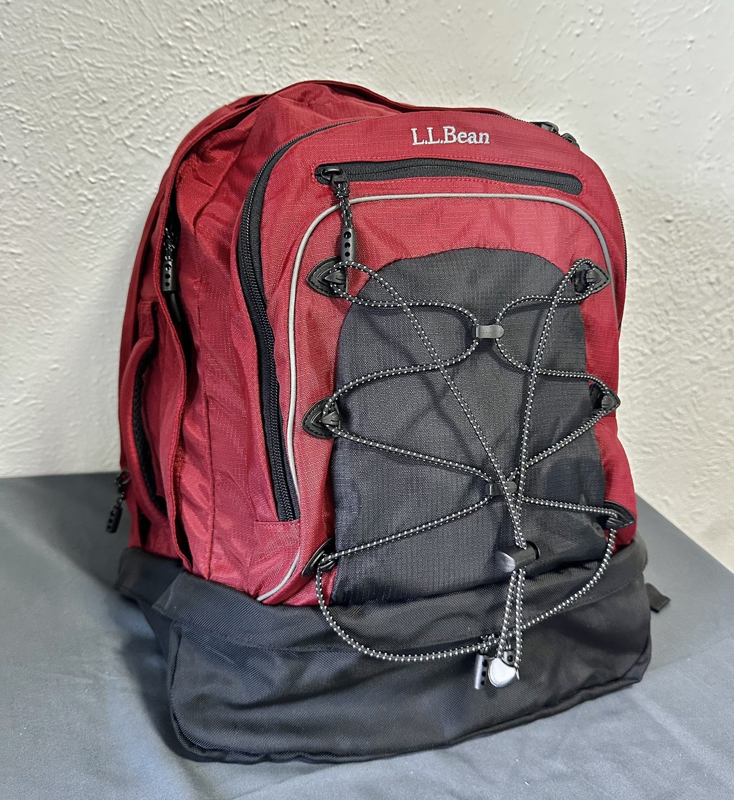 L.L. Bean Outdoors Hiking Backpack Black Red Unisex Classic Adventure Basic