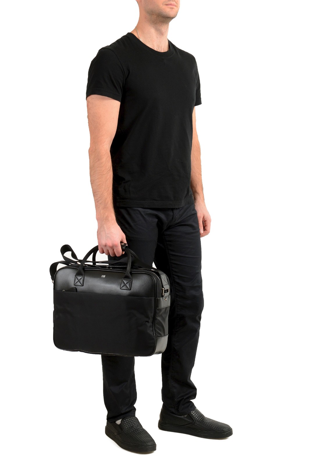 Cavalli Class Men’s “Hunter” Black Briefcase Bag