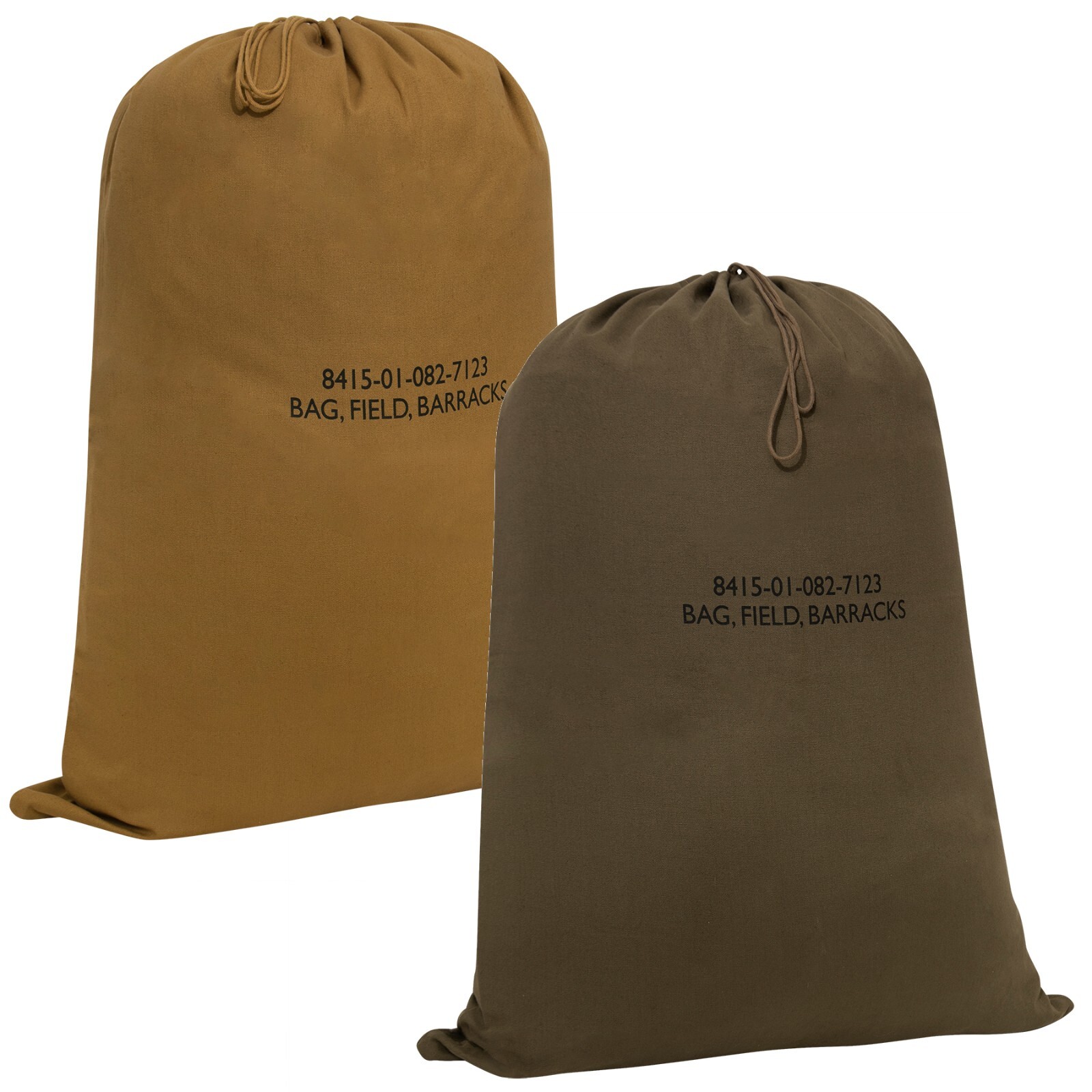 Military Type Barracks Bags – Durable Canvas Laundry Clothes Bag w/ Drawstring