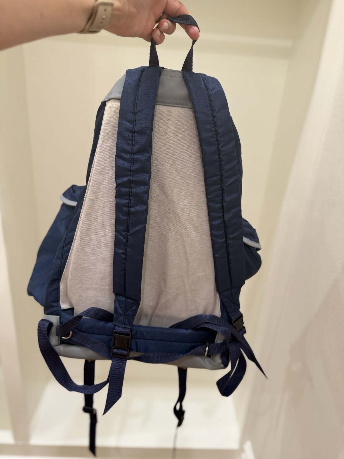 Y2K 90s PUMA King Backpack Blue Sports Bag with Gray Leather bottom VTG