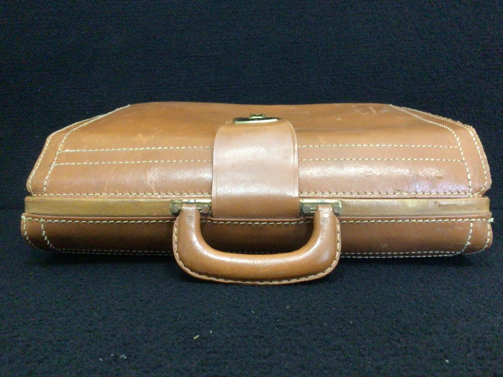 VINTAGE GENUINE SPLIT COWHIDE LEATHER SATCHEL BRIEFCASE