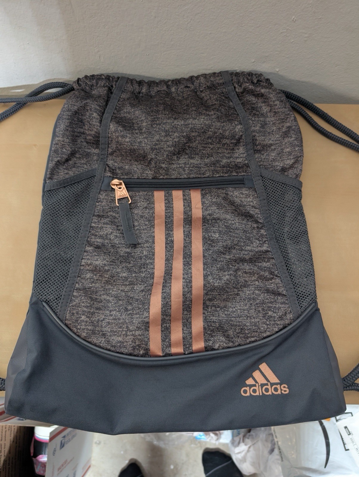 adidas Alliance II Sackpack Drawstring Bag Grey Gold