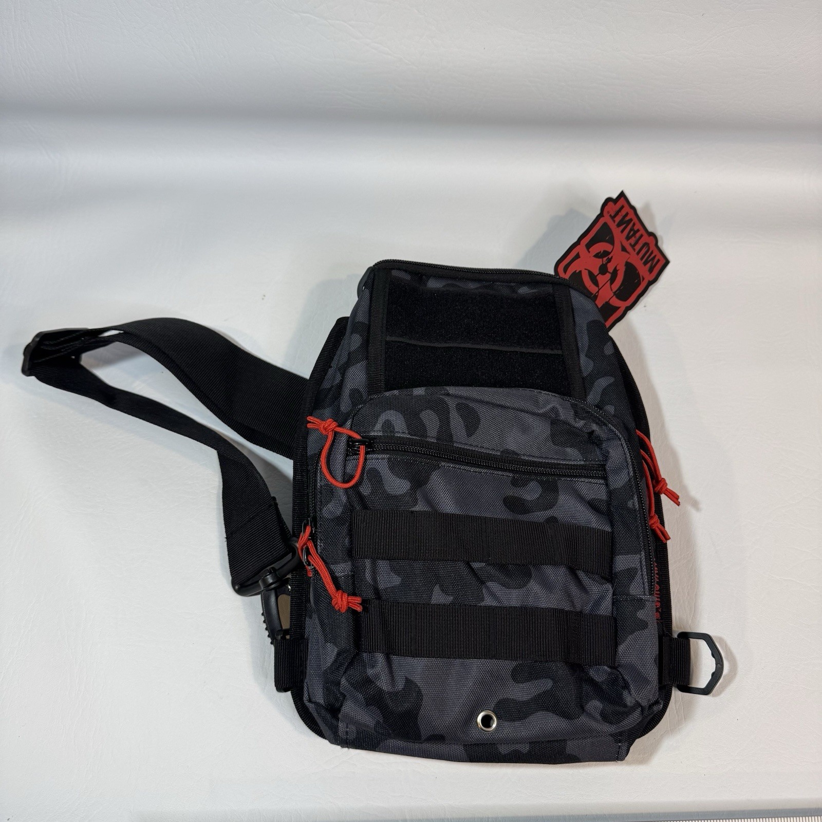 black and gray camo MUTANT ALPHA Gym Crossbody Bag