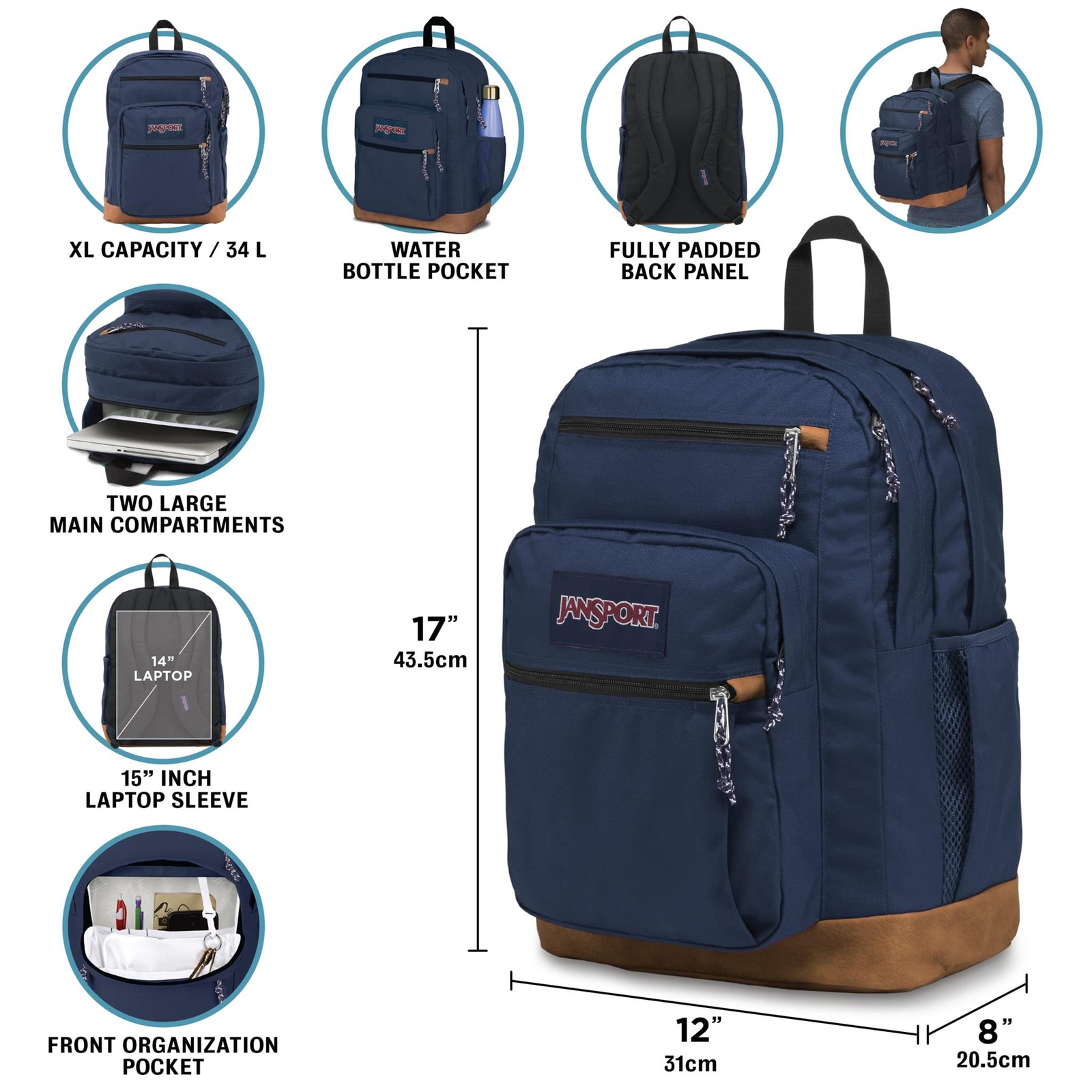 JanSport Cool Backpack, with 15-inch Laptop Sleeve – Large Computer Bag Rucksack