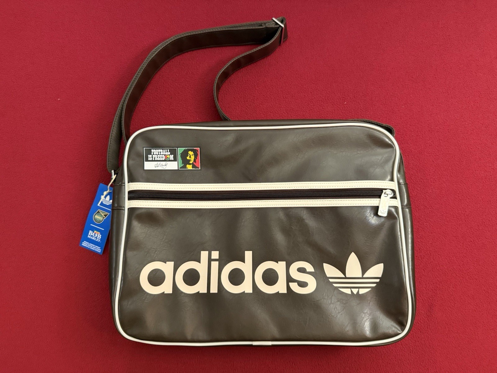 Adidas X Bob Marley Airliner Messenger Brown Retro Bag Jamaican KD8452 NEW
