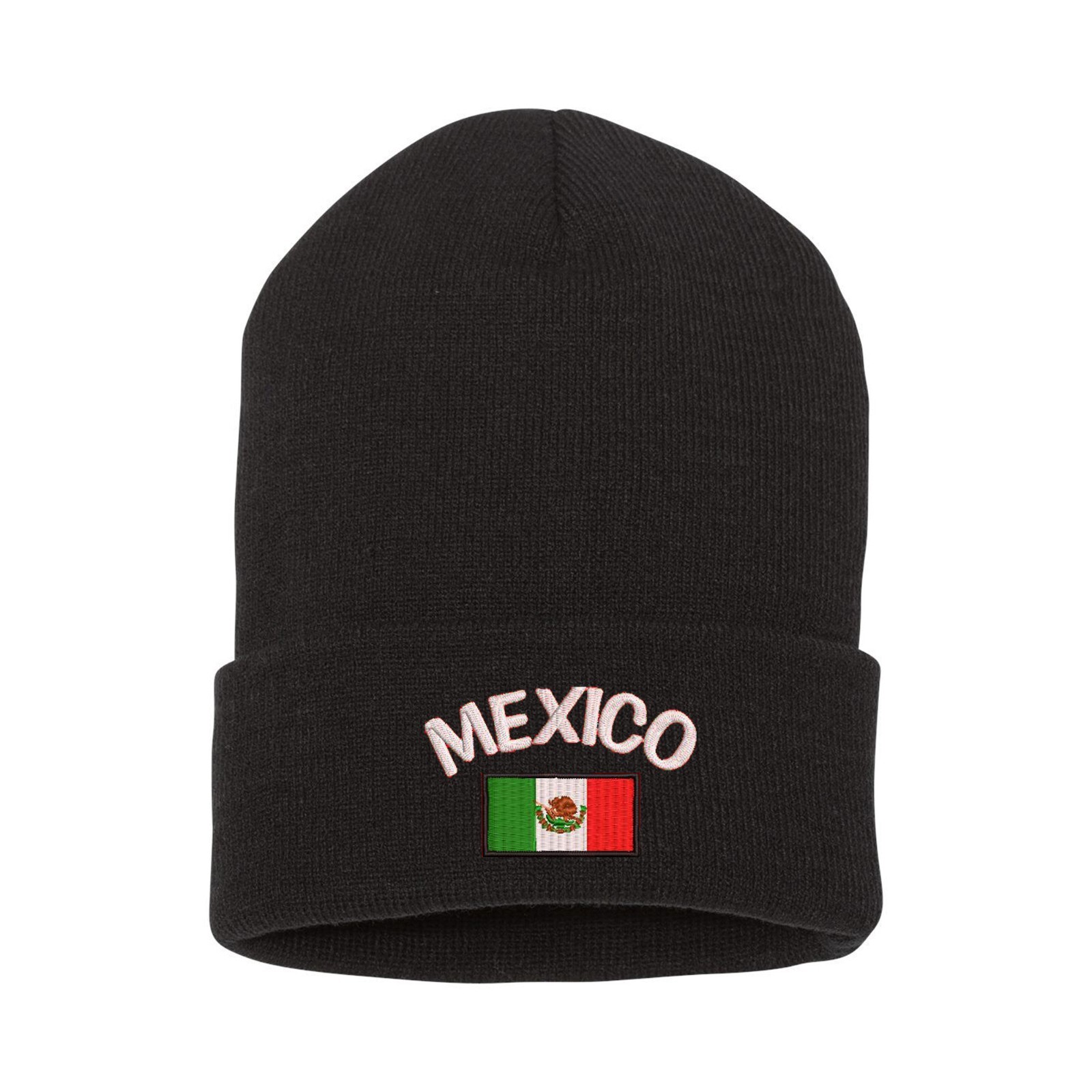 Mexico flag embroidered beanie hat, country flag embroidered beanie hat
