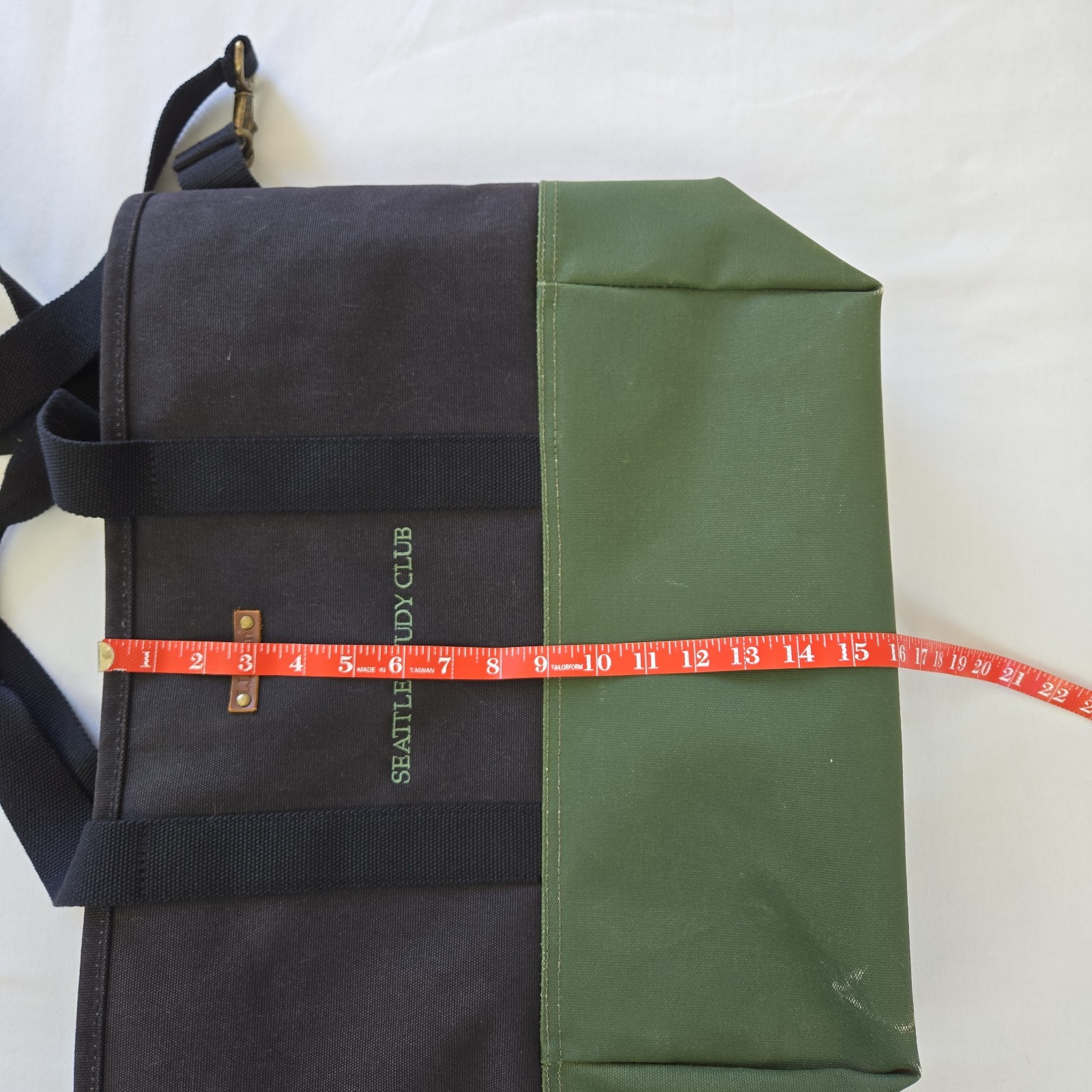 L.L.Bean Nor’easter Large Canvas Tote Bag Seattle Study Club Logo Black / Green