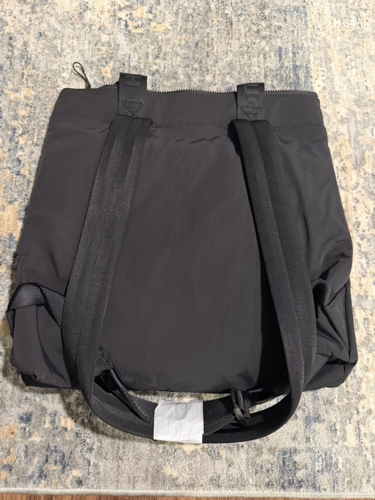 HUGO Taric Nylon Blend Tote Convertible Backpack Black Lightweight Travel Bag