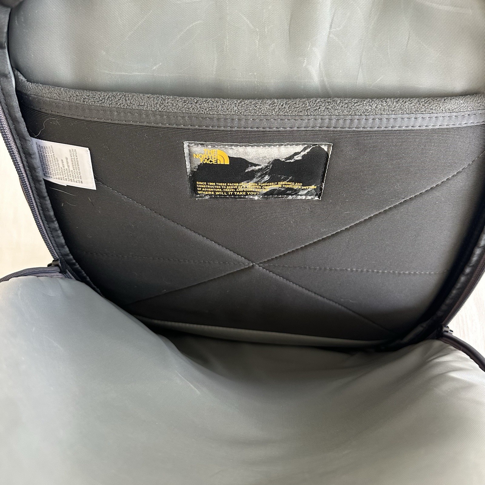 The North Face Surge Backpack Flex Vent Padded Laptop Dark purple and grey