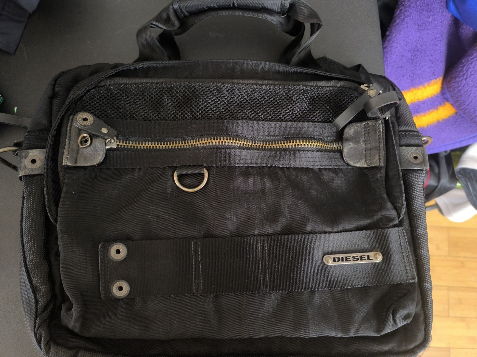 Vintage Diesel utility messenger cross body pockets unisex bag rare 13×15