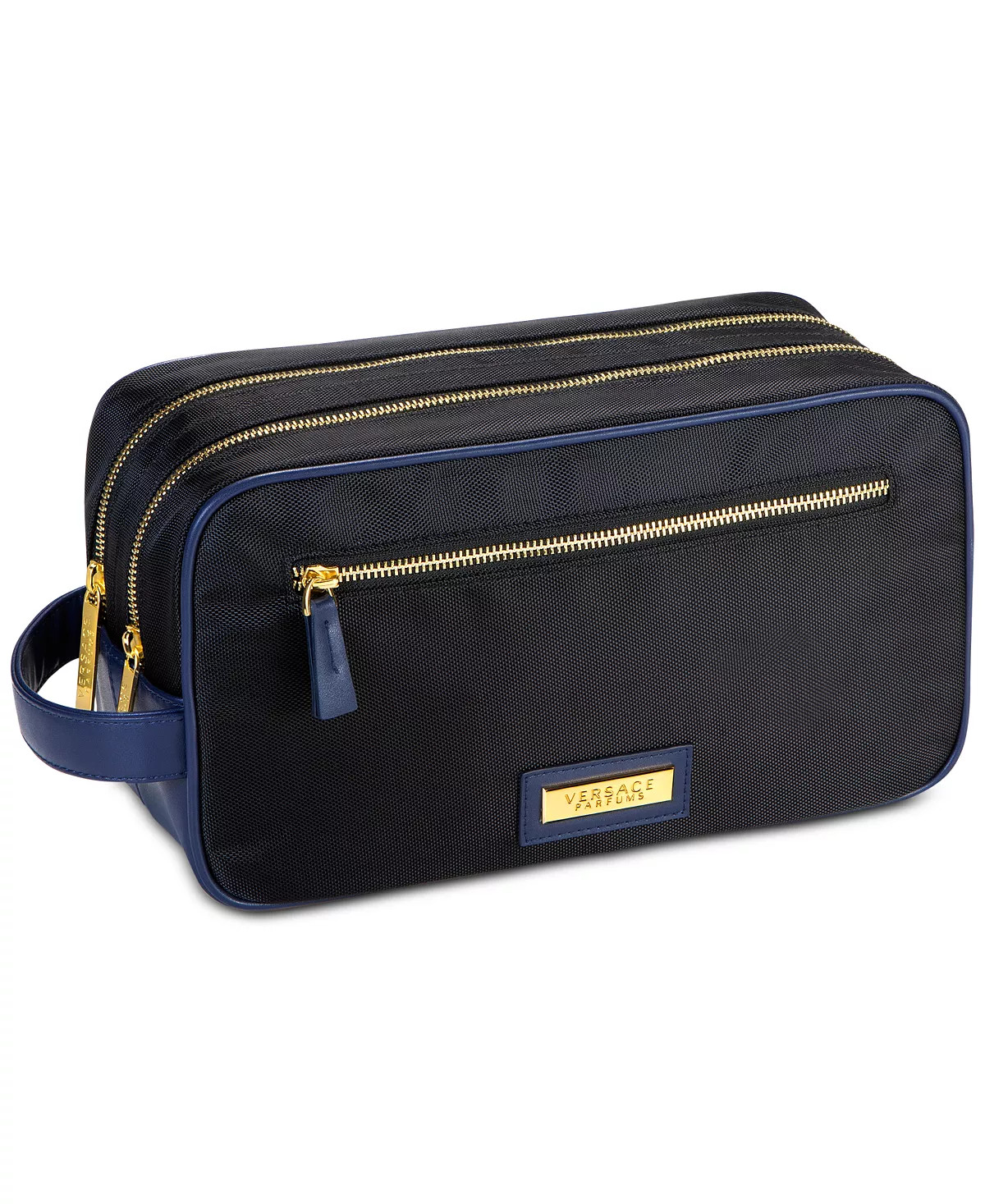 Versace Parfums Black Dopp Kit Toiletry Bag With Dust Bag