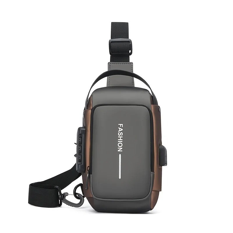 Oxford Men’s Chest Bag Crossbody Sling Pack with Zipper Phone Pocket