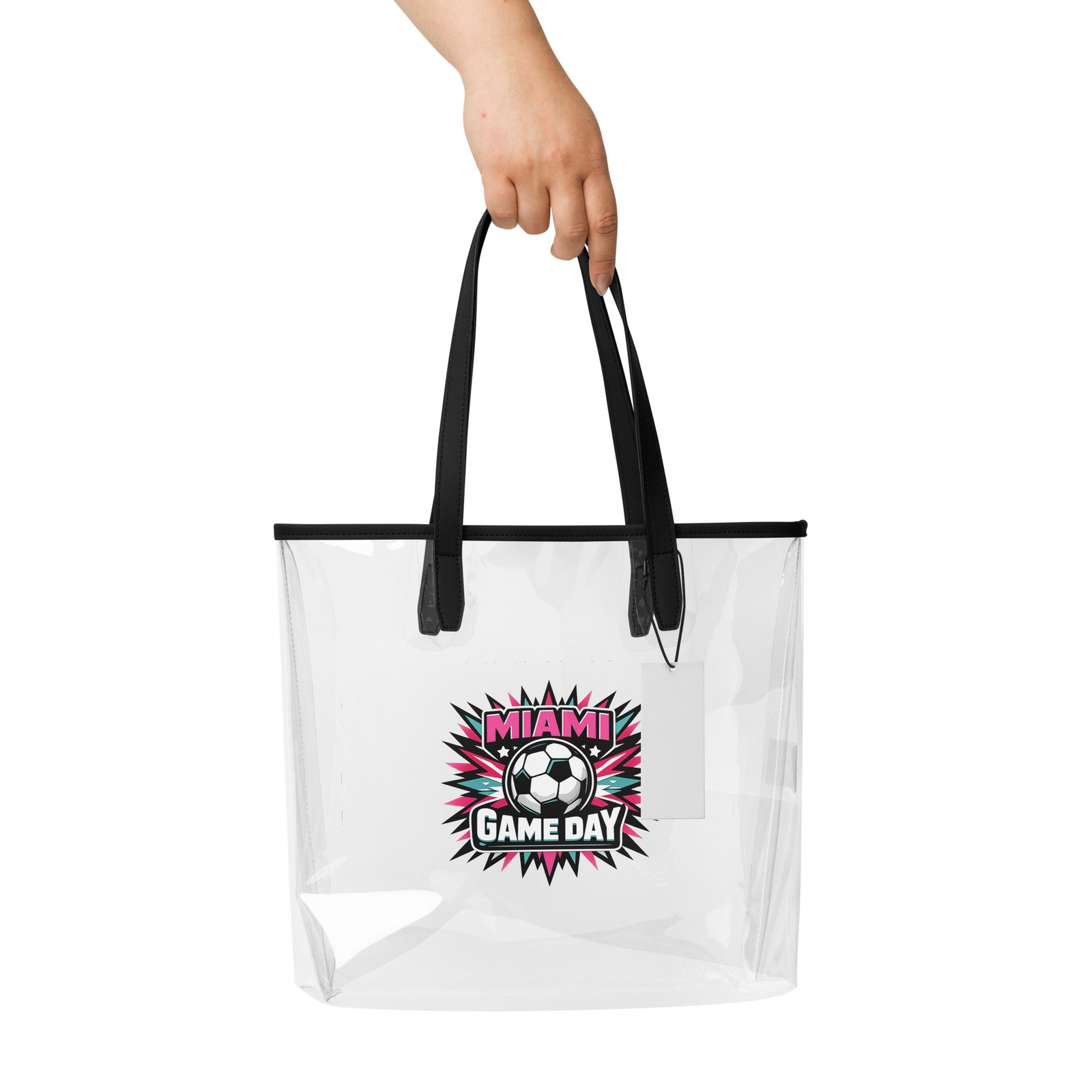 Vibrant Clear Tote Bag Stadium Approved Miami Game Day Soccer Burst Tote