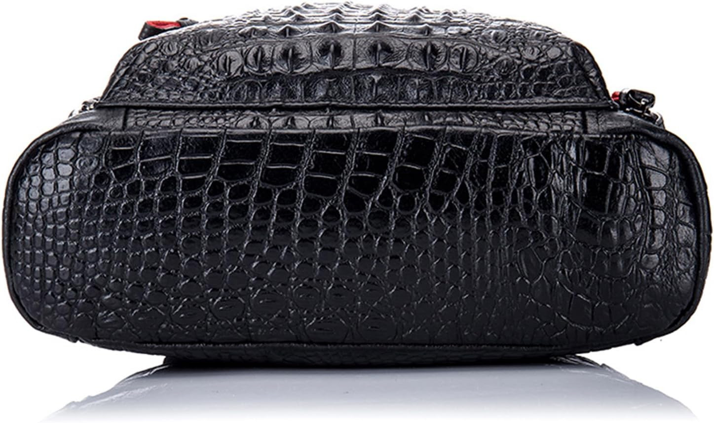Crocodile Pattern Leather Laptop Backpack for Men – Stylish Travel Daypack