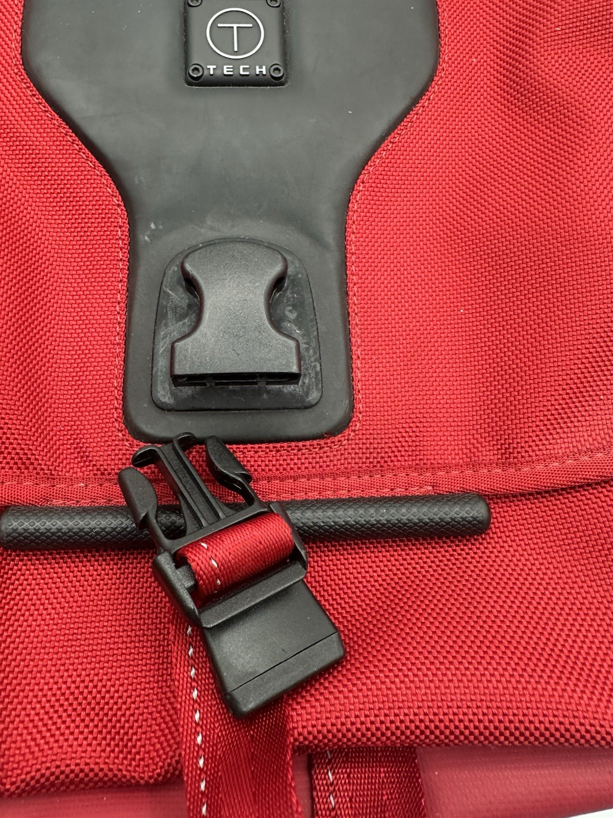 Tumi T-Tech Red Canvas Style Messenger Crossbody Bag
