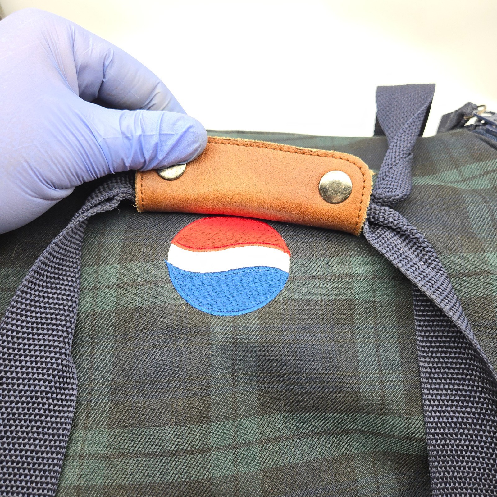 Vintage Tommy Hilfiger Duffle Bag Tartan Plaid Pepsi Cola Flag Large 90s Y2K