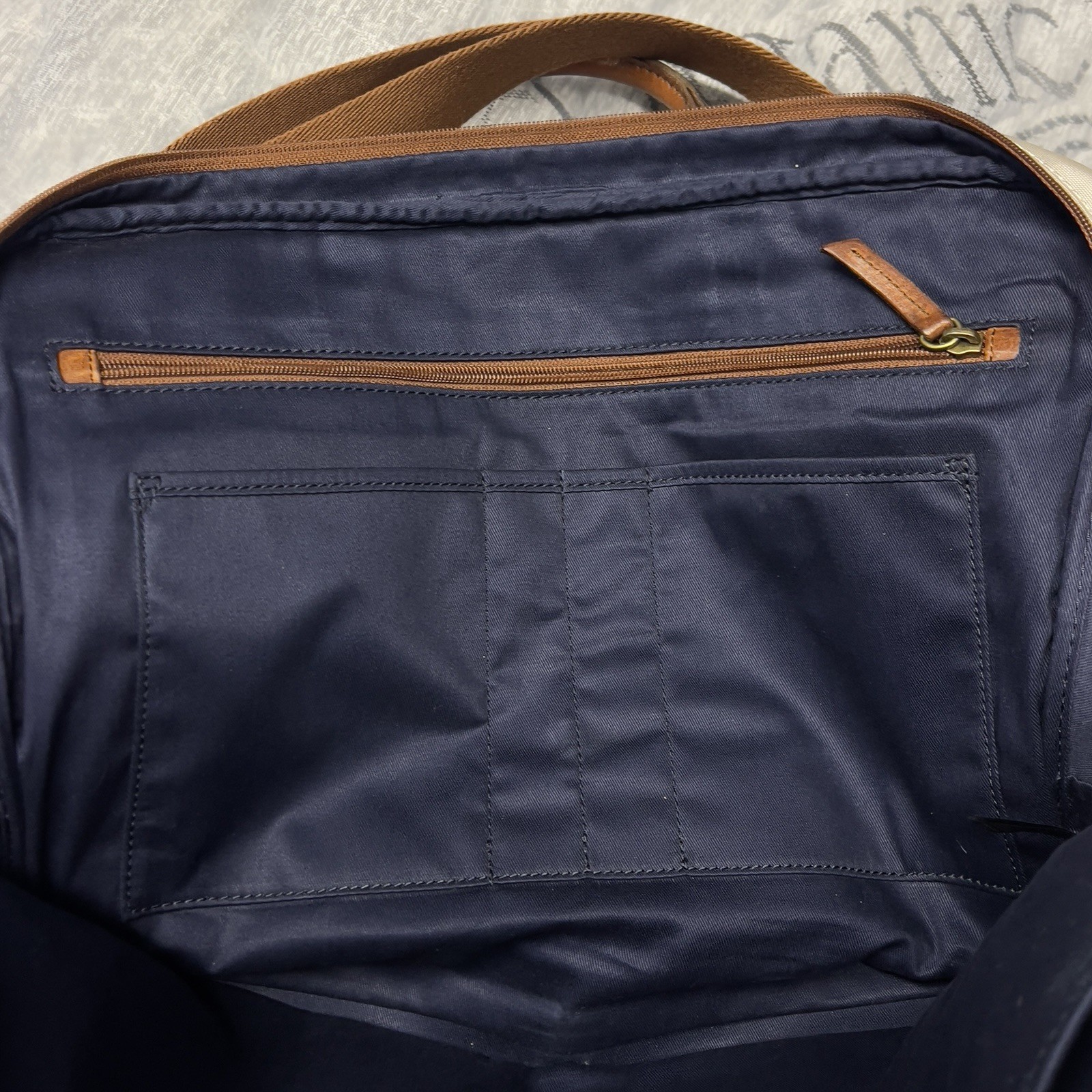 Fossil estate document Messenger Bag Shoulder Bag Leather Handles Twill Leather