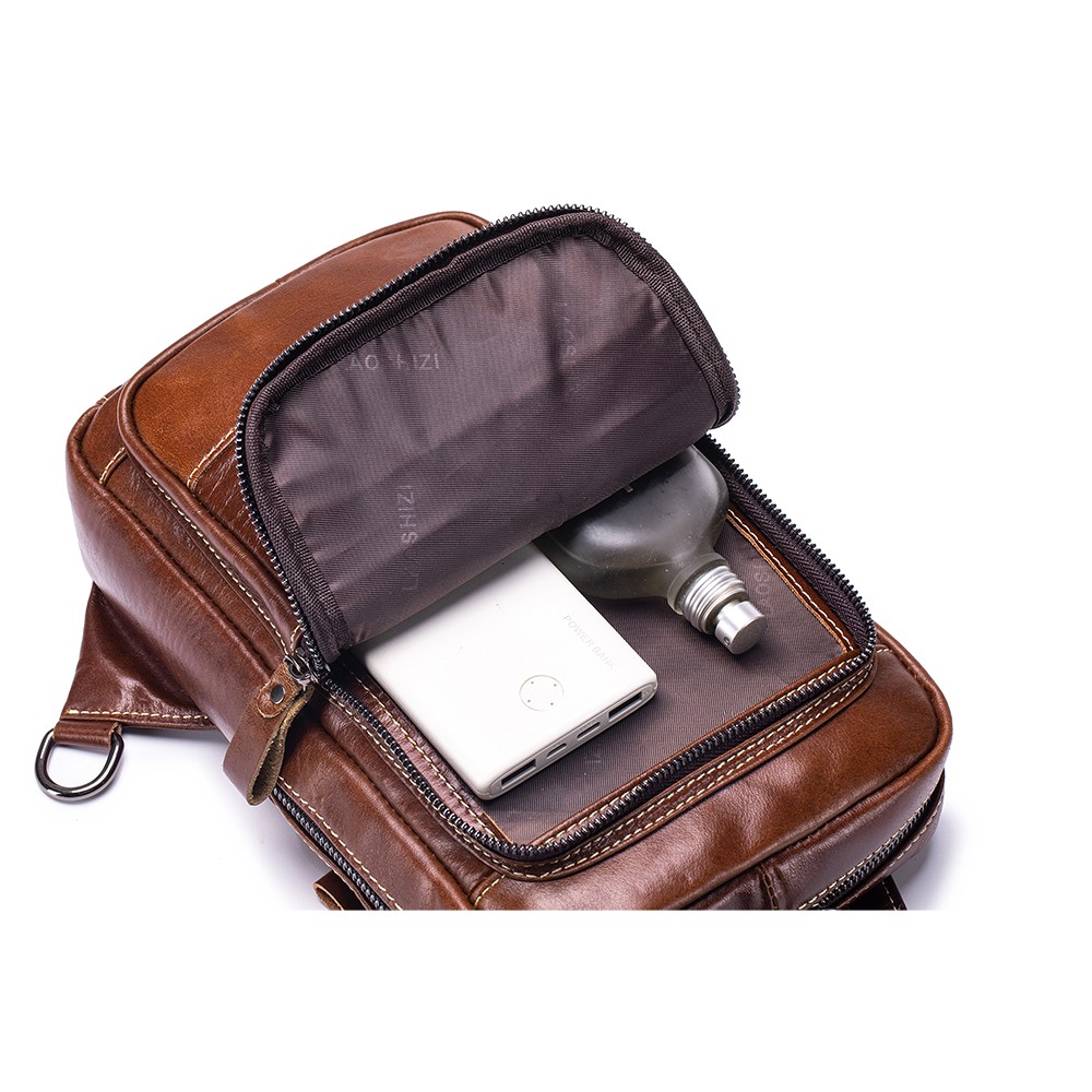Men’s Genuine Leather Sling Chest Shoulder Bag Crossbody Satchel Backpack New