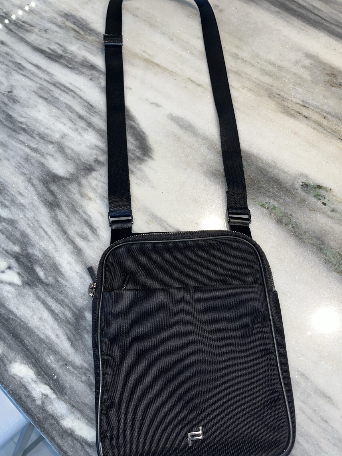 Porsche Design Messenger Bag RFID Protection zipper black shoulder bag USED