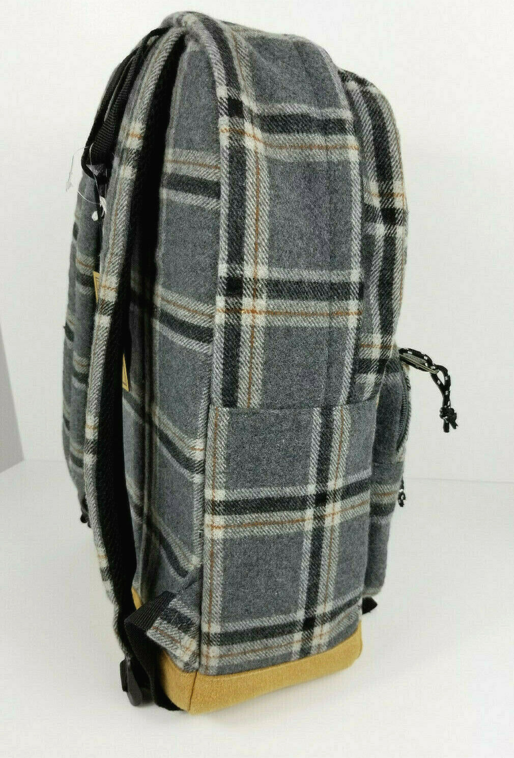 Steve Madden Plaid Flannel Grey Backpack Collegiate New York “N” Patch NEW