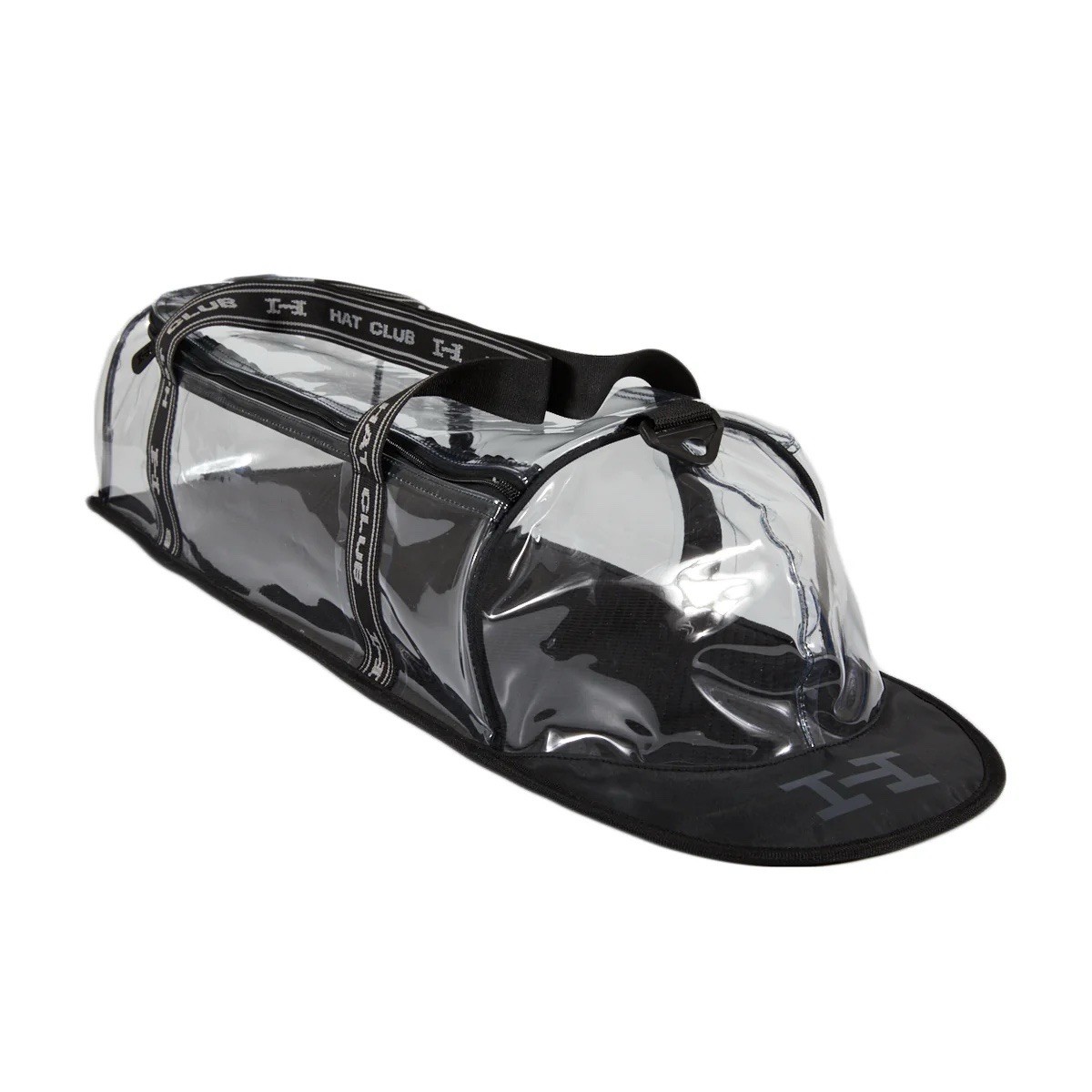 Hat Club Duffle Bag Clear Black Logo Strap Cap Carrier Travel Storage New Era