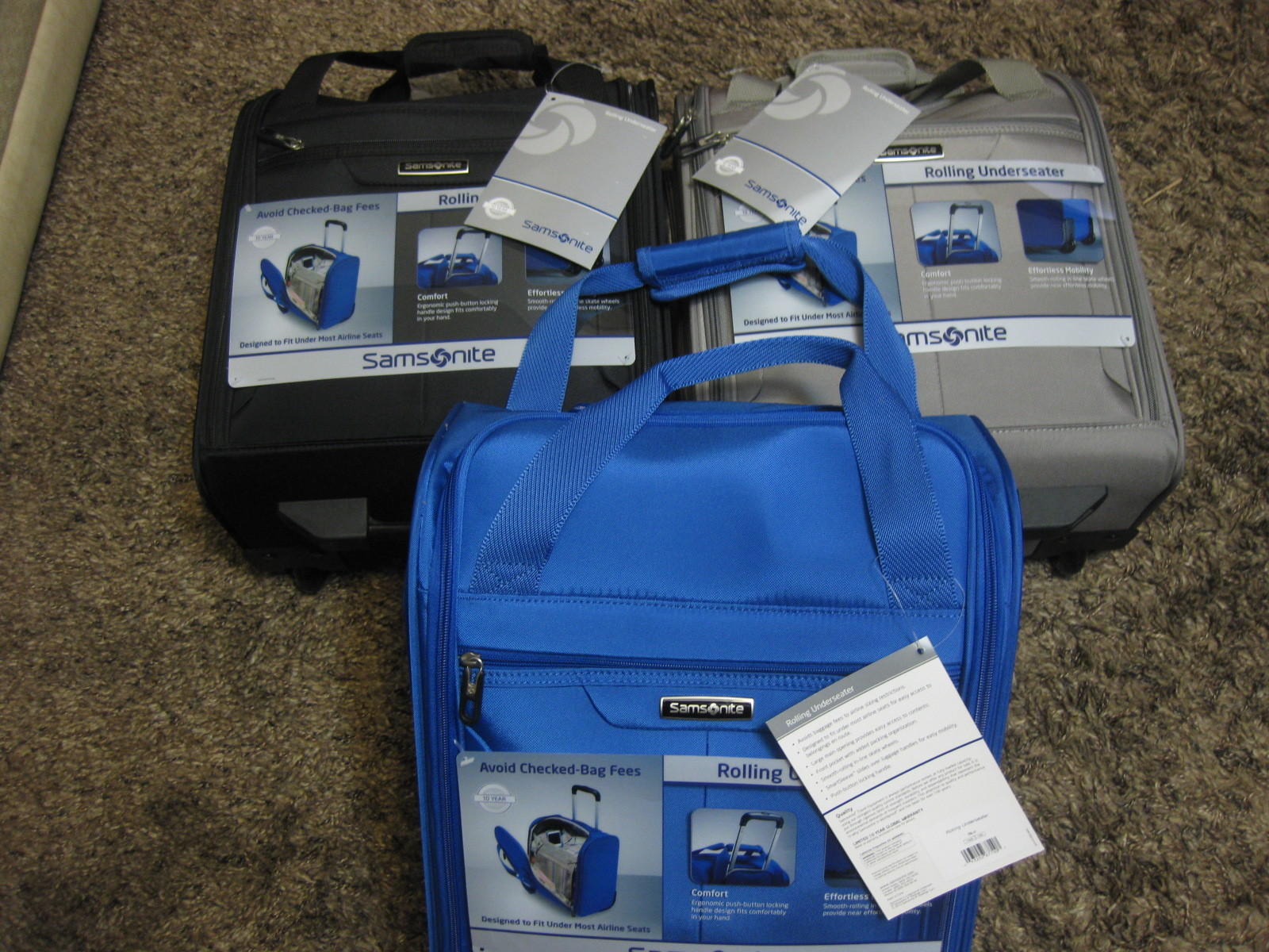 NEW Samsonite 732611041 ROLLING UNDERSEATER FITS UNDER MOST AIRLINE SEATS