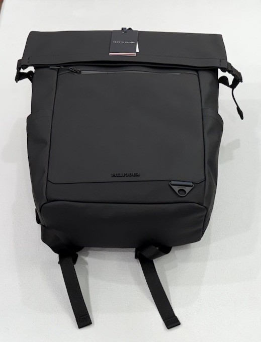 Tommy Hilfiger Men’s Rolltop Backpack, Black, One Size
