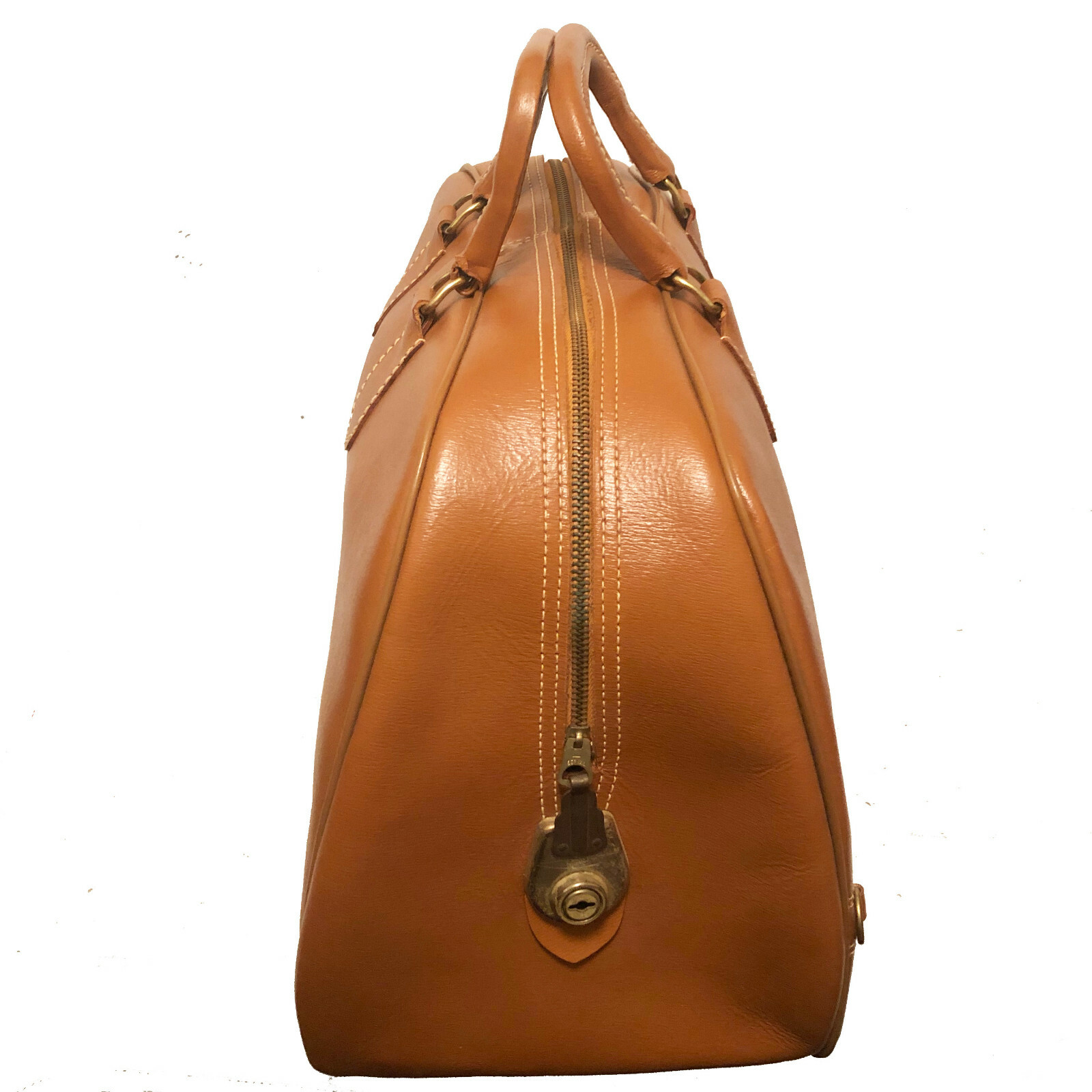 Vintage Split Cowhide Double Handle Travel Bag – 1960’s