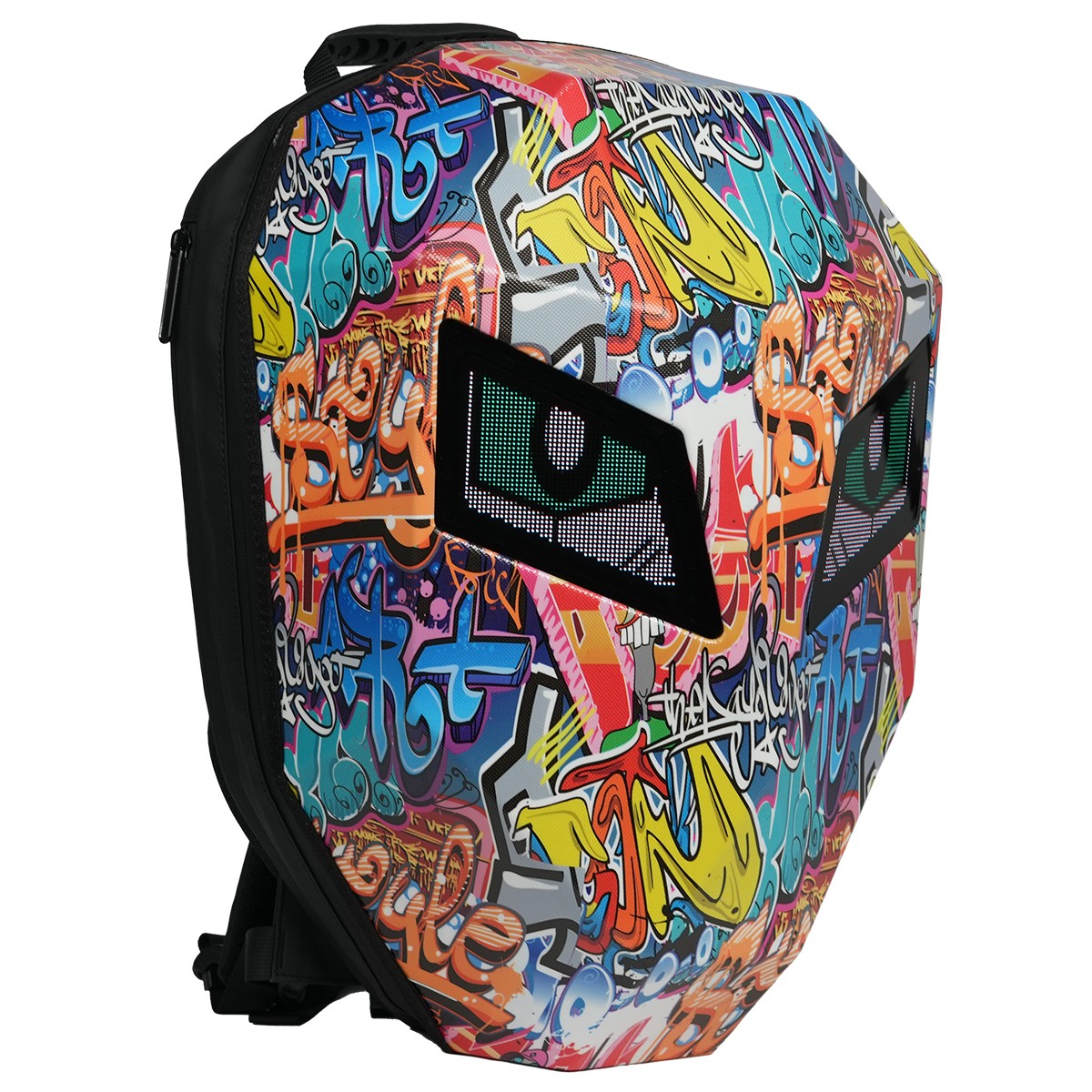 Motorcycle LED Knight Backpack DIY Programmable 3D Hard Shell Waterproof Laptop
