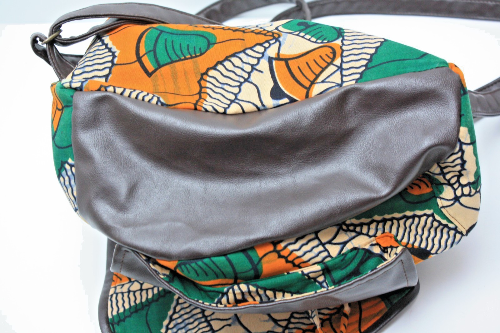 Lucy Designer Backpack Orange Green School College Travel Bookbag