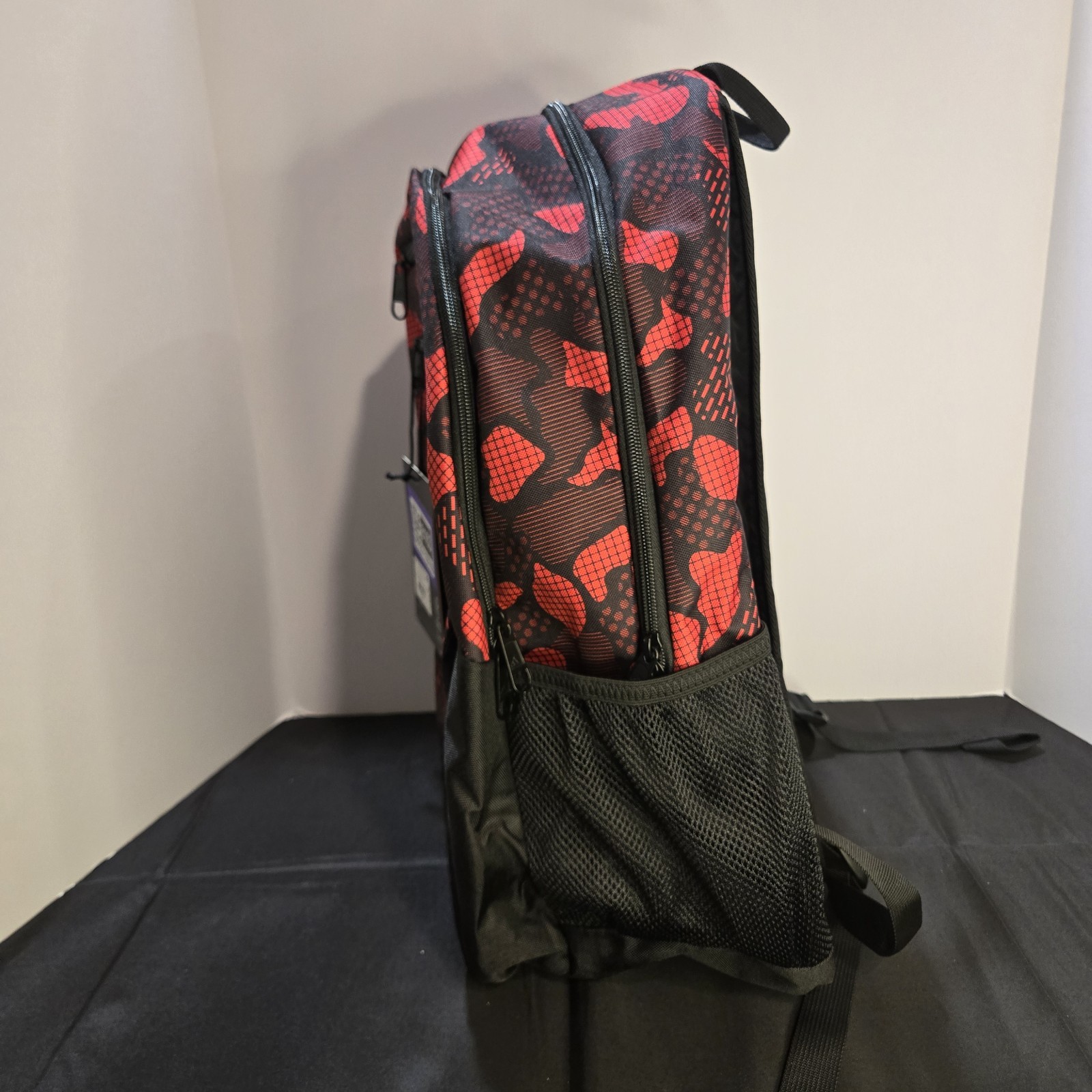 NEW Adidas Fundare Backpack Red Black Camo Multi Pocket Laptop School Travel Bag
