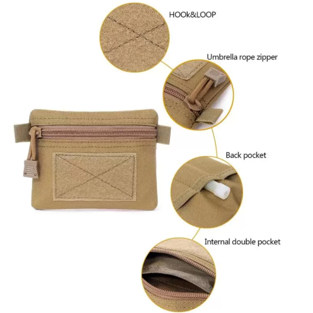 Tactical EDC Pouch Wallet Mini Waist Pack Purses Bag Outdoor Card Holder Pocket