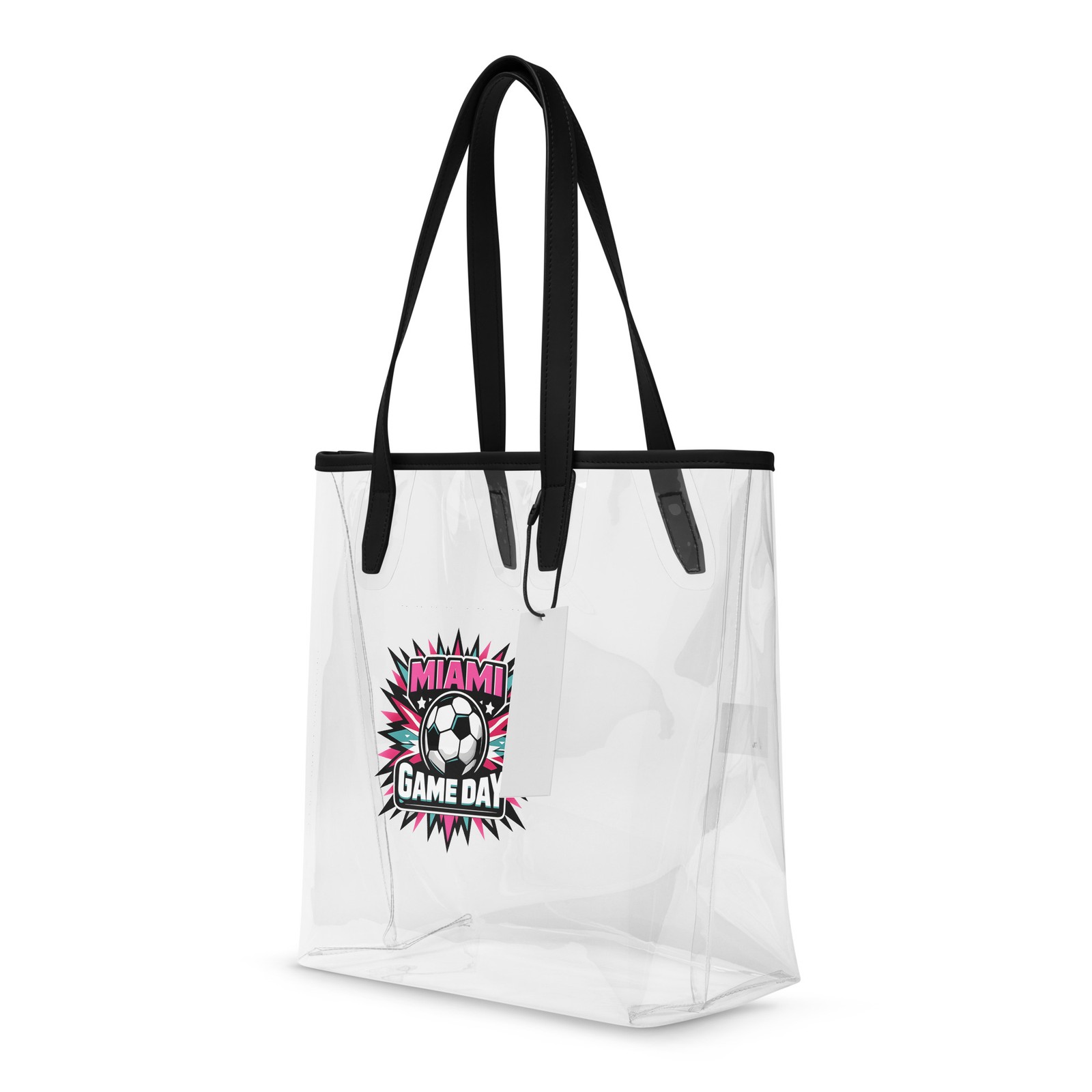 Vibrant Clear Tote Bag Stadium Approved Miami Game Day Soccer Burst Tote
