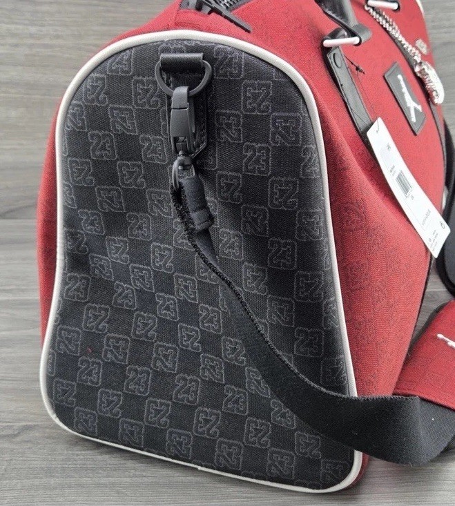 Jordan Nike Monogram Luxury Duffle Bag Varsity Red 40L Luggage Travel LM0759-H15
