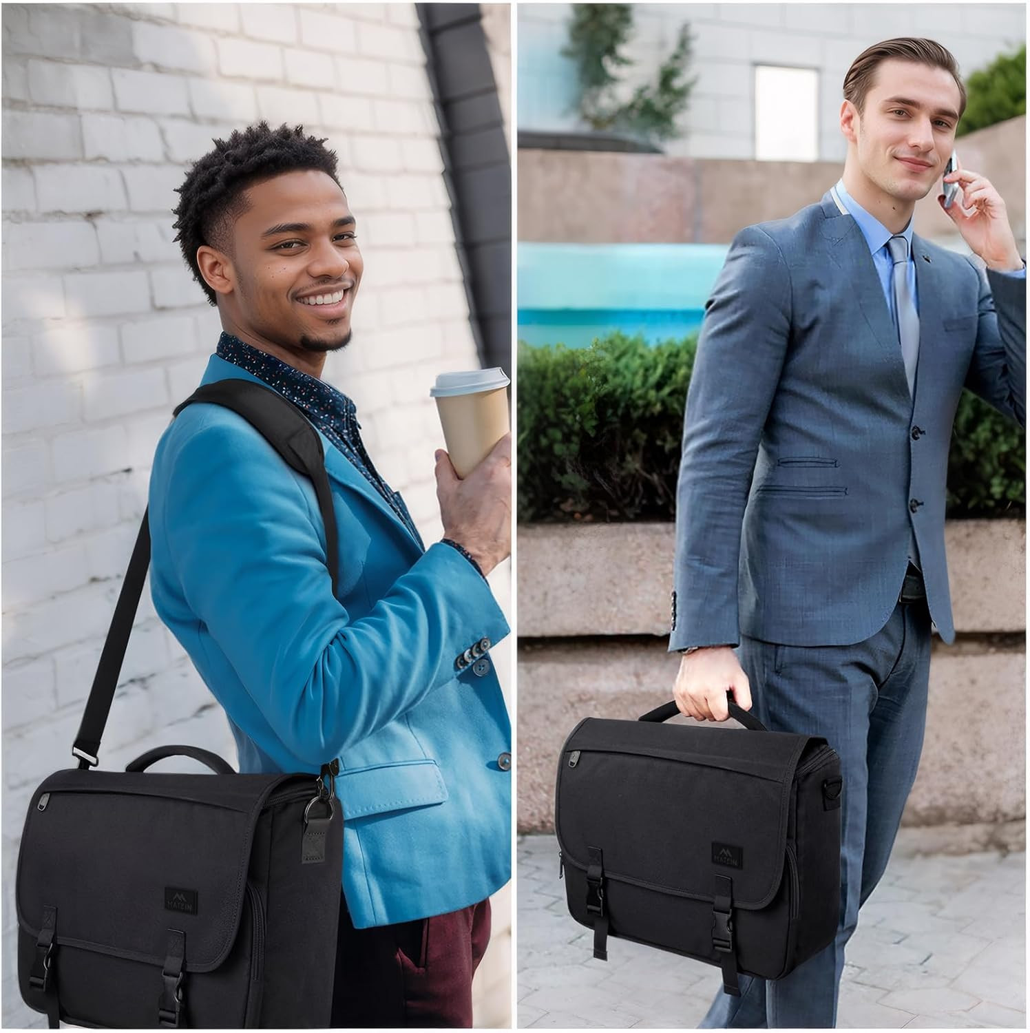 Messenger Bag for Men, Briefcases Lightweight Men’S Laptop Bag 15.6 Inch Water R